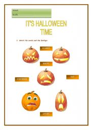 English worksheet: Its Halloween time