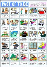 English Worksheet: THE PAST OF THE VERB TO BE - FILL IN THE BLANKS