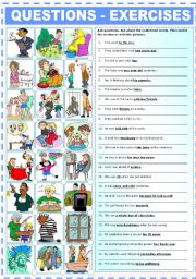 English Worksheet: QUESTIONS- EXERCISES