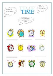 English Worksheet: TELLING THE TIME .....