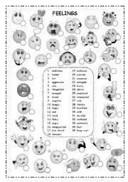 English Worksheet: FEELINGS (B&W)