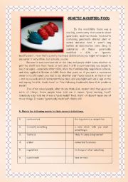 English Worksheet: Genetic modified food