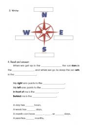 north south east west fill in the gaps - ESL worksheet by GilGomez