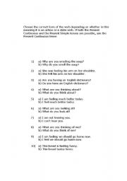 English worksheet: State verbs test