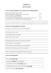 English Worksheet: Little Red Riding Hood