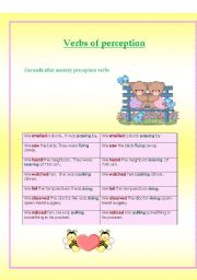 English Worksheet: Verbs of perception