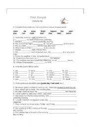 English Worksheet: past simple