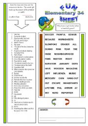 English Worksheet: Fun Sheet Elementary 34