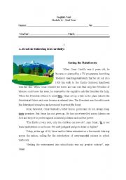 English Worksheet: Environment