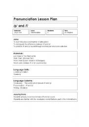 English Worksheet: lesson plan 