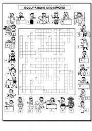 English Worksheet: OCCUPATIONS CROSSWORD