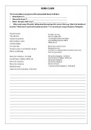 English worksheet: Song Class - Reading and Writing activity