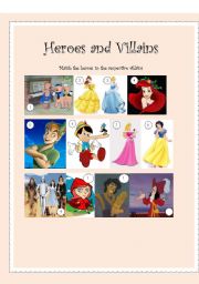 English Worksheet: Heroes and Villains