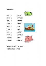 English Worksheet: Rhyming