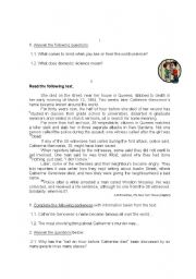 English Worksheet: Test about Violence and Crime