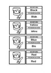 English Worksheet: Tarjetas de Colores