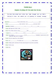 English Worksheet: PHONE CALLS