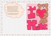 English Worksheet: Mothers day card