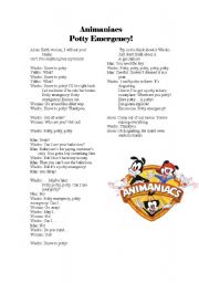 English Worksheet: Animaniacs: Potty Emergency