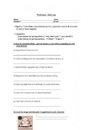English Worksheet: giving advice