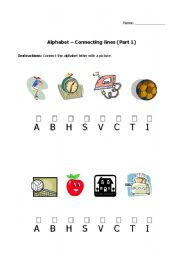English Worksheet: Alphabet - Connect the lines