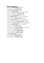English Worksheet: Mumble mumble - simple past question practice