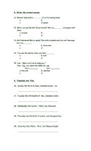 English Worksheet: test grammar