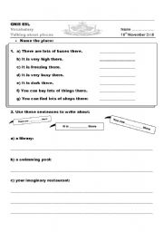 English Worksheet: Describing places