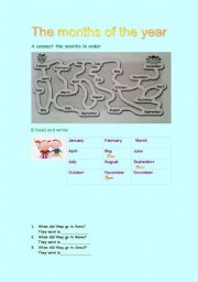 English Worksheet: The months of the year 