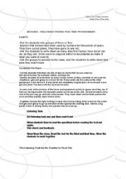 English worksheet: Horses Part 2 Teachers Notes