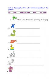 English worksheet: animals