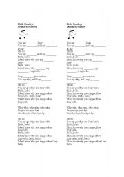 English worksheet: Song Hello Goodbye