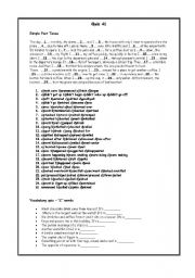 English Worksheet: Quiz 41-45