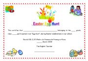 Easter Egg Hunt certificate (07.05.09)