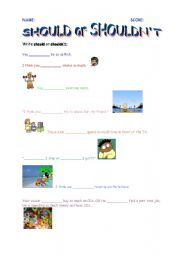 English Worksheet: should / shouldnt