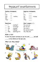 English Worksheet: Present continuous