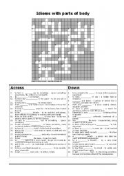 Idioms with parts of body crossword