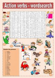 Action verbs - wordsearch