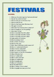 English Worksheet: festivals in Britain