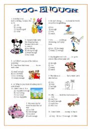 English Worksheet: too- enough