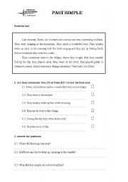 English worksheet: past simple