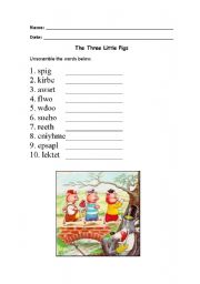 English Worksheet: Three Little Pigs