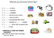 English Worksheet: What do you do every school day?