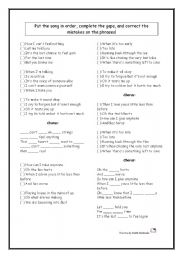English Worksheet: Song Activity James Morrison Broken Strings