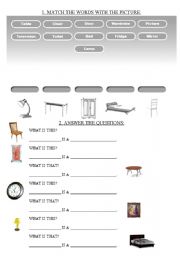 English Worksheet: Furniture