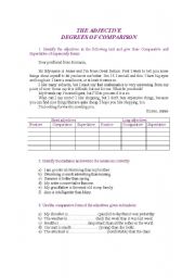 English Worksheet: worksheet- the adjective-degrees of comparison
