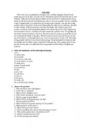 English Worksheet: The Bee