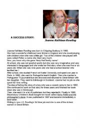 English Worksheet: J.K. Rowling - A success story