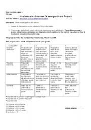 English worksheet: Scavenger Hunt