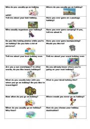 English Worksheet: Conversation cards (No. 8) -  Going on holiday